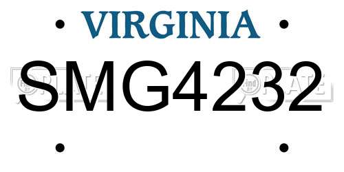 SMG4232 Virginia License Plate