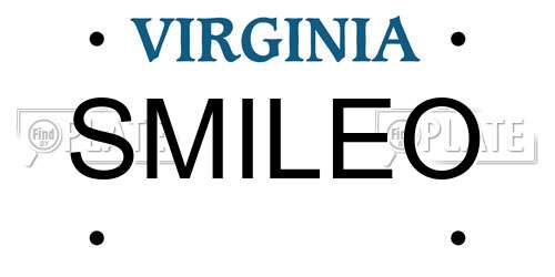 SMILEO Virginia License Plate