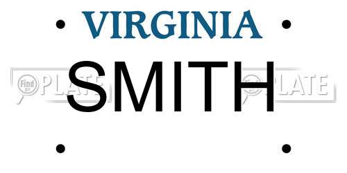 SMITH Virginia License Plate