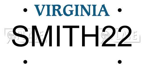SMITH22 Virginia License Plate