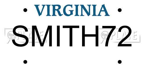 SMITH72 Virginia License Plate