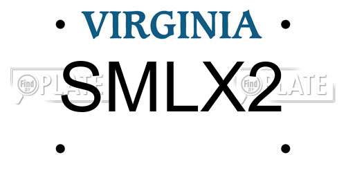 SMLX2 Virginia License Plate