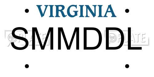 SMMDDL Virginia License Plate