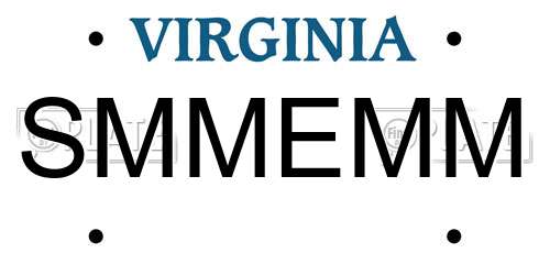 SMMEMM Virginia License Plate