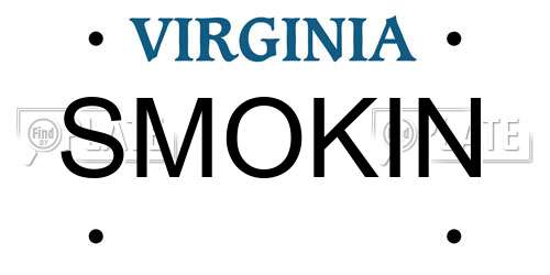SMOKIN Virginia License Plate