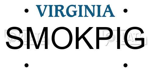 SMOKPIG Virginia License Plate