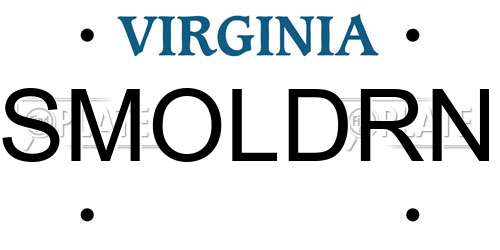 SMOLDRN Virginia License Plate