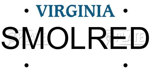 SMOLRED Virginia License Plate