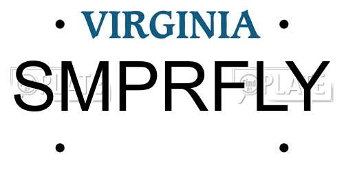 SMPRFLY Virginia License Plate