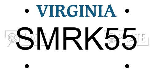 SMRK55 Virginia License Plate