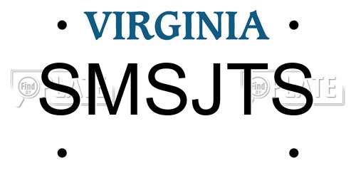 SMSJTS Virginia License Plate