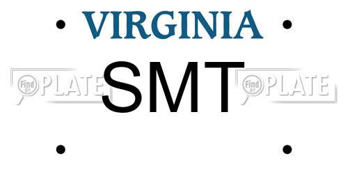 SMT Virginia License Plate