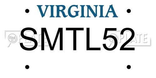 SMTL52 Virginia License Plate