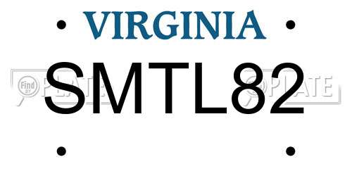 SMTL82 Virginia License Plate