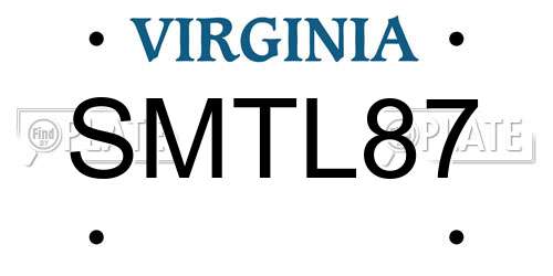 SMTL87 Virginia License Plate