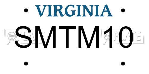 SMTM10 Virginia License Plate
