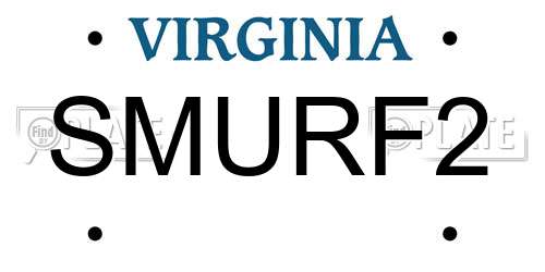 SMURF2 Virginia License Plate