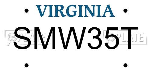 SMW35T Virginia License Plate