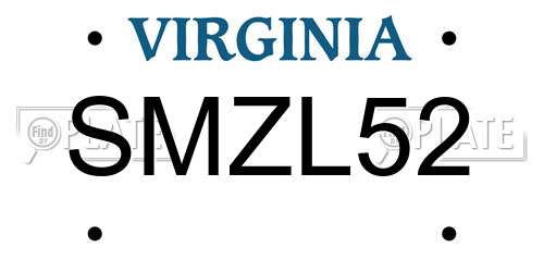 SMZL52 Virginia License Plate
