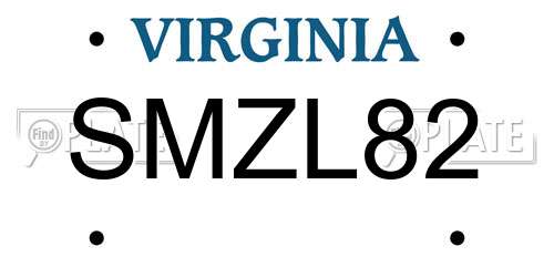 SMZL82 Virginia License Plate