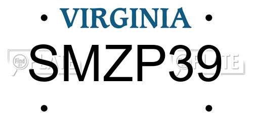 SMZP39 Virginia License Plate