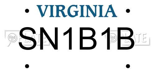 SN1B1B Virginia License Plate