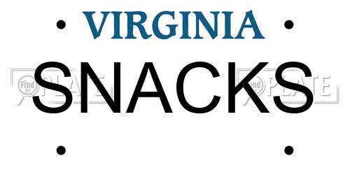 SNACKS Virginia License Plate
