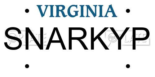 SNARKYP Virginia License Plate