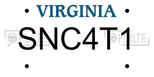 SNC4T1 Virginia License Plate