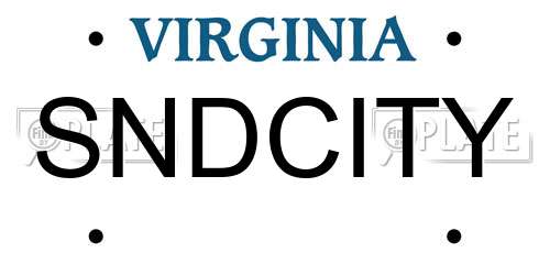 SNDCITY Virginia License Plate
