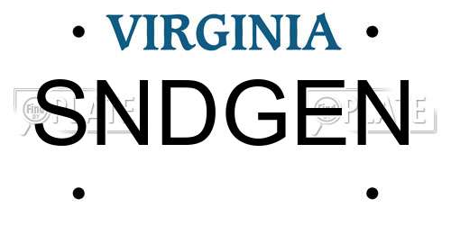 SNDGEN Virginia License Plate
