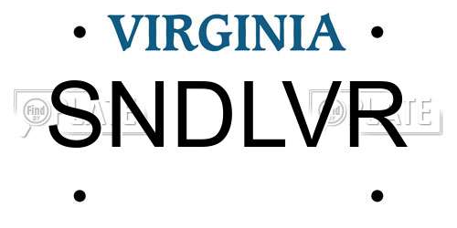 SNDLVR Virginia License Plate