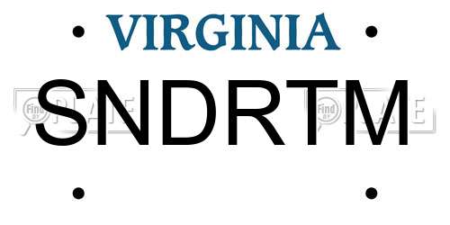 SNDRTM Virginia License Plate
