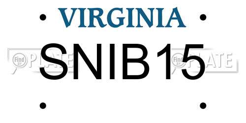 SNIB15 Virginia License Plate