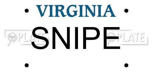 SNIPE Virginia License Plate