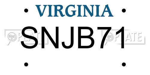 SNJB71 Virginia License Plate