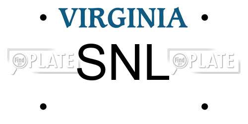 SNL Virginia License Plate