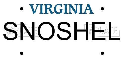 SNOSHEL Virginia License Plate