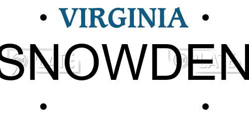 SNOWDEN Virginia License Plate