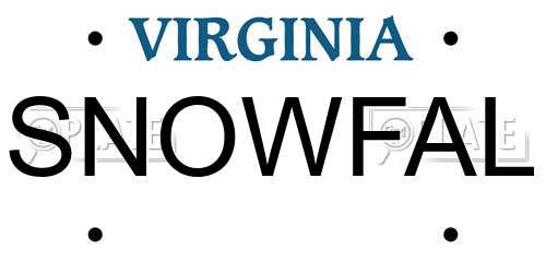 SNOWFAL Virginia License Plate