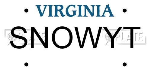 SNOWYT Virginia License Plate