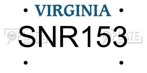 SNR153 Virginia License Plate