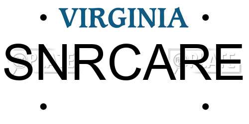 SNRCARE Virginia License Plate