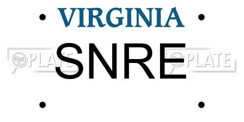 SNRE Virginia License Plate