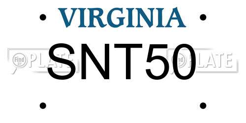 SNT50 Virginia License Plate