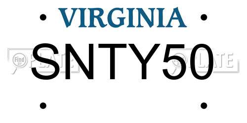 SNTY50 Virginia License Plate