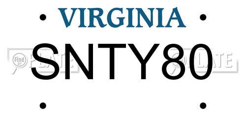 SNTY80 Virginia License Plate