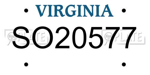 SO20577 Virginia License Plate