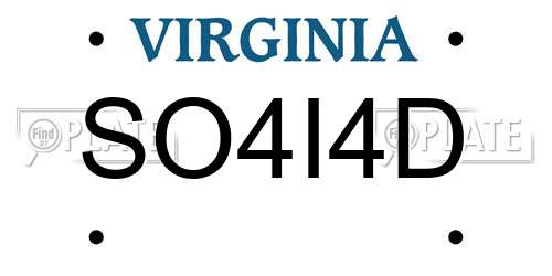 SO4I4D Virginia License Plate