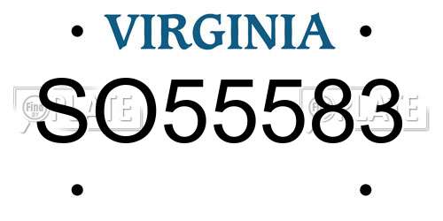 SO55583 Virginia License Plate